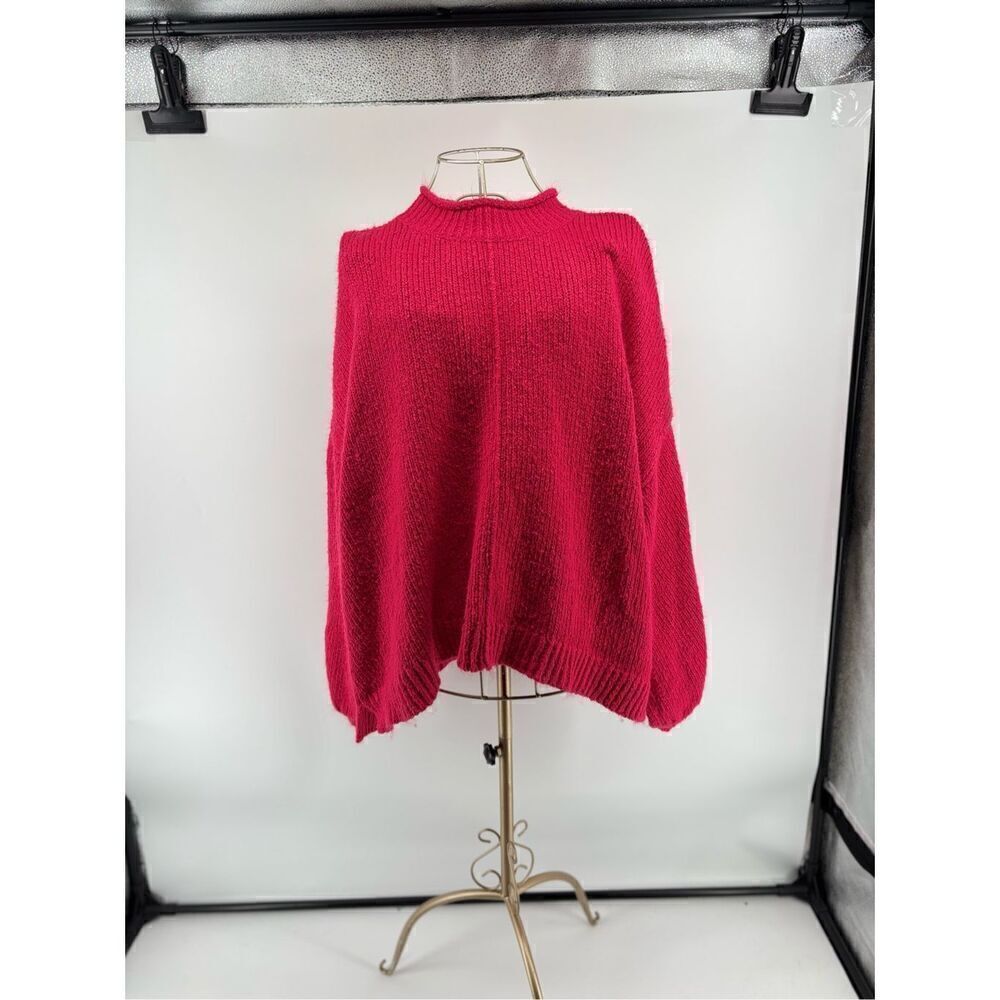 BP. Red Ribbed Pullover Sweater Mock Neck Plus Size 1X